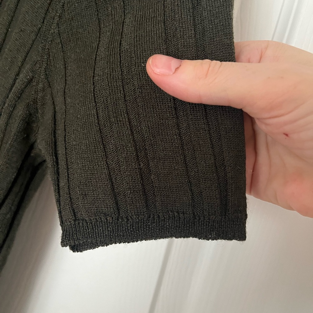 Prada Green Ribbed 100% Wool Shirt - Picture 4 of 6